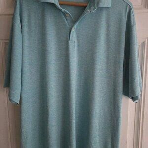 Roundtree & Yorke Mens Size Large Polo Shirt Turquoise